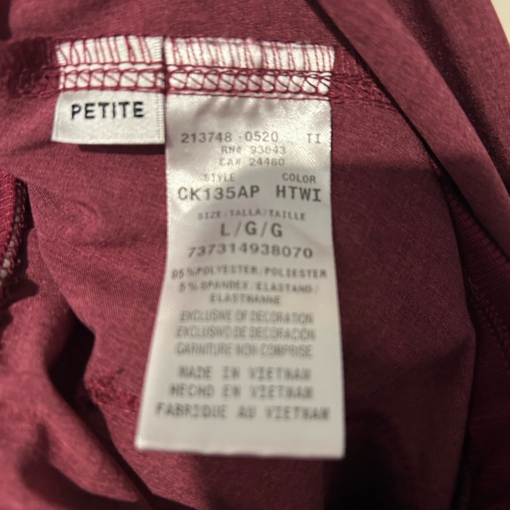 Maroon Cherokee Infiniyt Scrub Pants LARGE/PETITE - Picture 5 of 5